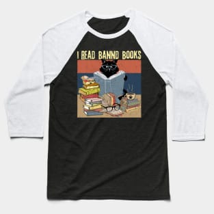 Cat I Read Banned Books Baseball T-Shirt